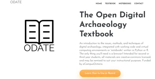 ODATE Open Digital Archaeology Textbook Environment